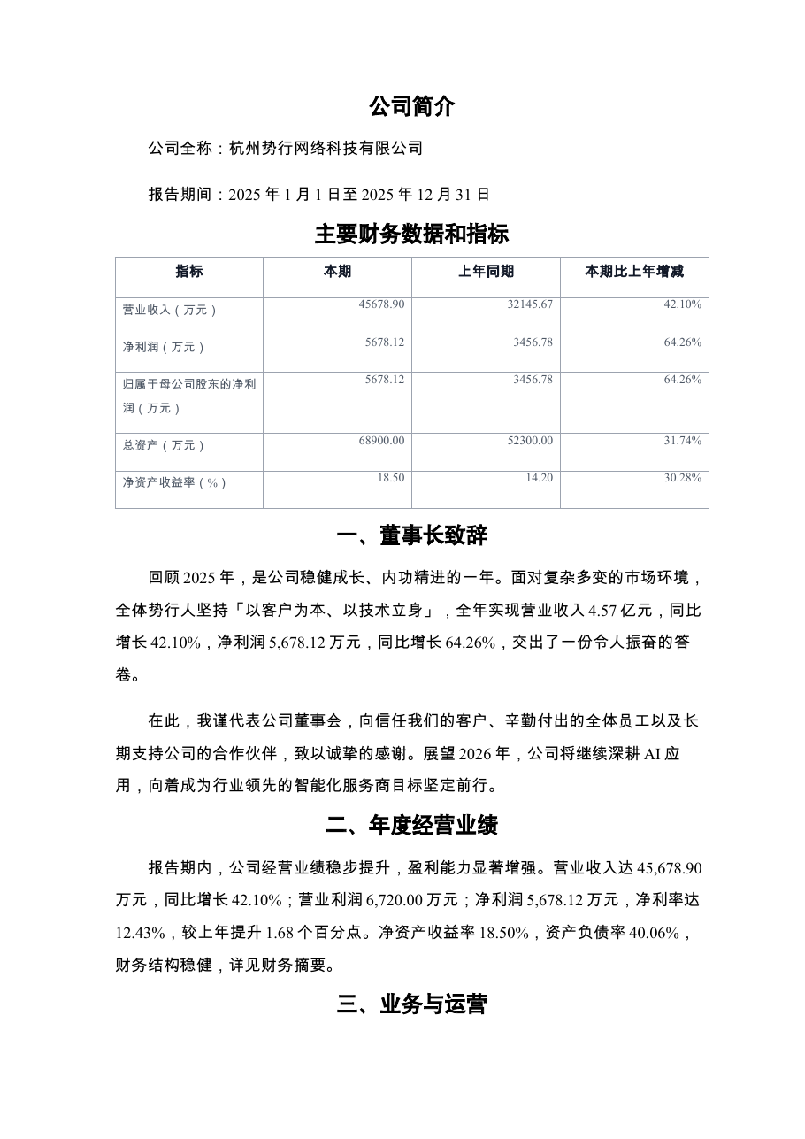 企业年度报告(非上市)